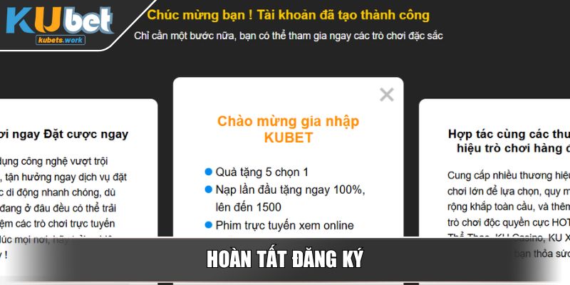Hoàn tất đăng ký