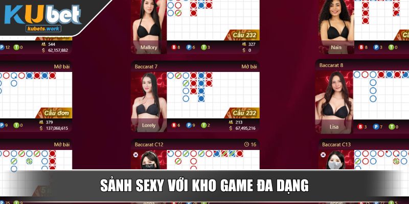 Sảnh Sexy với kho game đa dạng