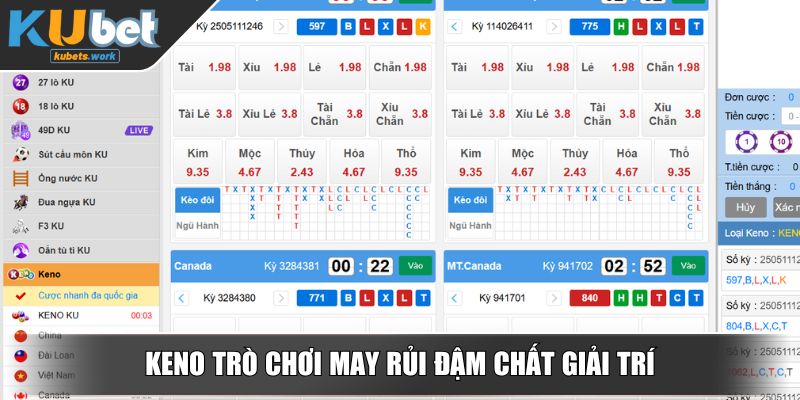 Keno trò chơi may rủi đậm chất giải trí