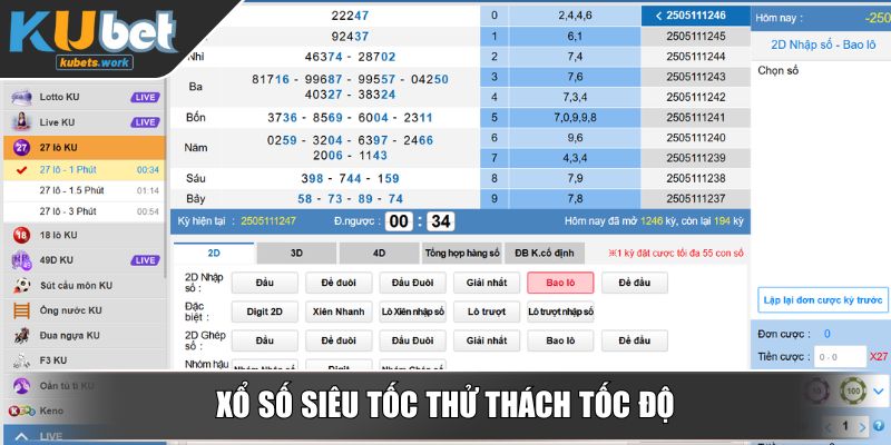 Xổ số siêu tốc thử thách tốc độ