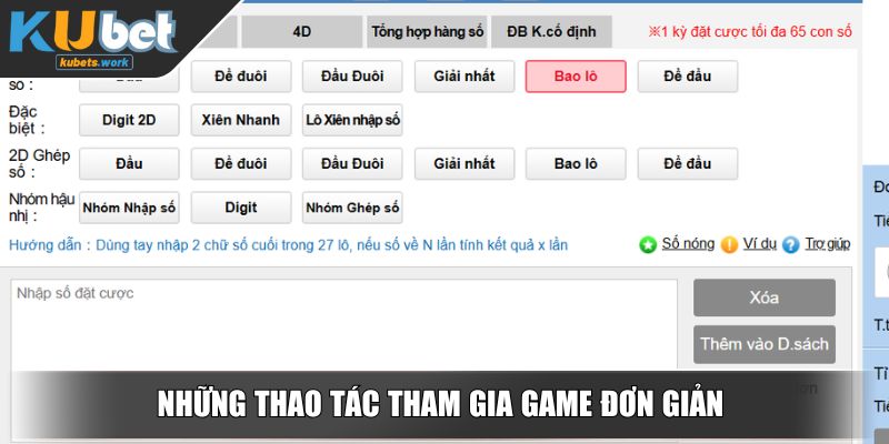Những thao tác tham gia game đơn giản